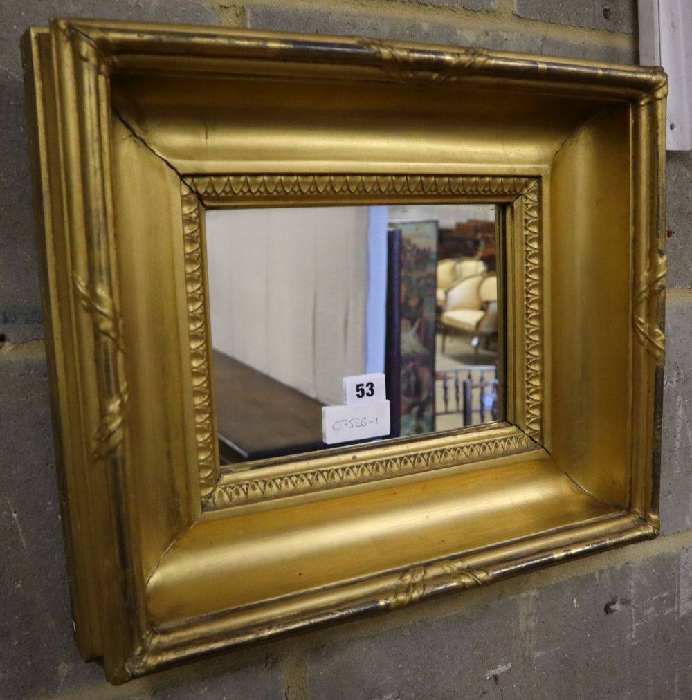 A 19th century small rectangular gilt framed wall mirror, 42 x 35cm